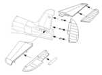 P-39D-Q Airacobra – Control Surfaces set 1/48 for Hasegawa kit