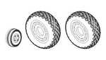 P-51D Mustang - Wheels 1/32 (Diamond and Hole Tread Pattern) for Dragon/Tamiya/Trumpeter