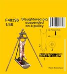 Slaughtered pig suspended on a pulley 1/48