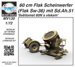 60 cm Flak Scheinwerfer (Flak Sw-36) mit Sd.Ah.51 / Světlomet 60N s vlekem 1/72