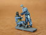 German Fighter Pilots Sitting + Mechanic WW II (2