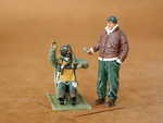 US Fighter Pilots Sitting + Mechanic WW II (2 fig.