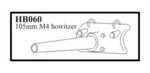 105 mm M 4 Howitzer with early mantlet. Gun for M4A3/105 "Sherman"