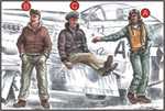 US Army Pilots (2 fig.) And Mechanic WW II
