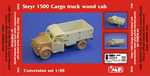 Steyr 1500 Cargo truck wood cab - conversion set for Tamiya