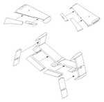 He 162 Control surfaces set 