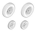 Martin B-57B – Wheels set 1/48 for Airfix kit