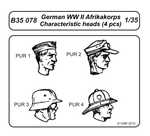 German WW II Afrikakorps – Characteristic head (4 pcs)