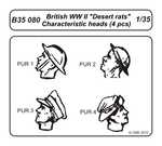 British WW II Desert rats – Characteristic head (4 pcs)