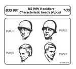 US WW II soldiers – Characteristic head (4 pcs)