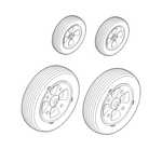 Canberra PR.9 – Wheels set 1/72 for Airfix kit