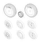 P-51D Mustang – Wheels (Oval Tread Pattern Wheel Type) 1/32 for Dragon/Tamiya/Trumpeter