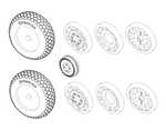 P-51D Mustang – Wheels (Cross Tread Pattern Wheel Type) 1/32 for Dragon/Tamiya/Trumpeter