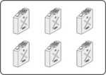 US fuel can WW II (6.pcs) 