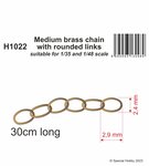 Medium brass chain with rounded links - suitable for 1/35 and 1/48 scale