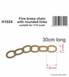 Fine brass chain with rounded links - suitable for 1/72 scale