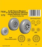 A-20 Havoc/Boston/ P-70 Nighthawk Wheels/ Hubs without Covers 1/72 / for Special Hobby kits