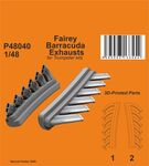 Fairey Barracuda Exhausts 1/48  / for Trumpeter kit