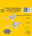 Vickers K machine gun (two - with ring/bead and reflector gun sights),1/48 Lysander/ for Airfix kits