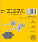 Lewis machine gun (two - with ring/bead and reflector gun sights),1/48 Lysander / for Airfix kit