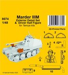 Marder IIIM Exterior Detail Set &amp; Driver Half Figure 1/48 / for Tamiya kits