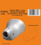 Hetzer Mid + Late ‘Saukopf’ Mantlet Correction (Long Type) 1/35 / for Academy kits