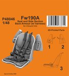 Fw190A Seat and Side Section Back Armour (w/ harness) 1/48 / for Eduard kits