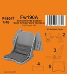 Fw190A Seat and Side Section Back Armour (w/o harness) 1/48 / for Eduard kits