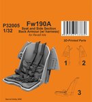 Fw190A Seat and Side Section Back Armour (w/ harness) 1/32 / for Revell kits
