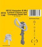 HP.52 Hampden B.Mk.I - Control Column and Compass Detail Set 1/48 / for ICM kits