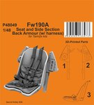Fw190A Seat and Side Section Back Armour (w/ harness) 1/48 / for Tamiya kits