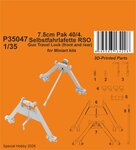 7.5cm Pak 40/4. Selbstfahrlafette RSO – Gun Travel Lock (front and rear)/ for Miniart kit